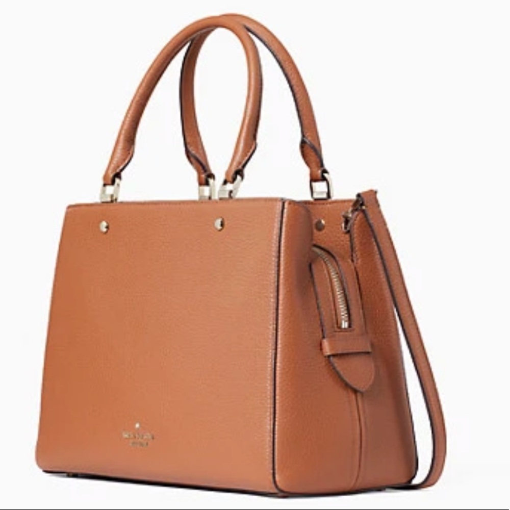 Kate Spade Leila Medium Triple Compartment Satchel Warm Ginger - Picture 13 of 16